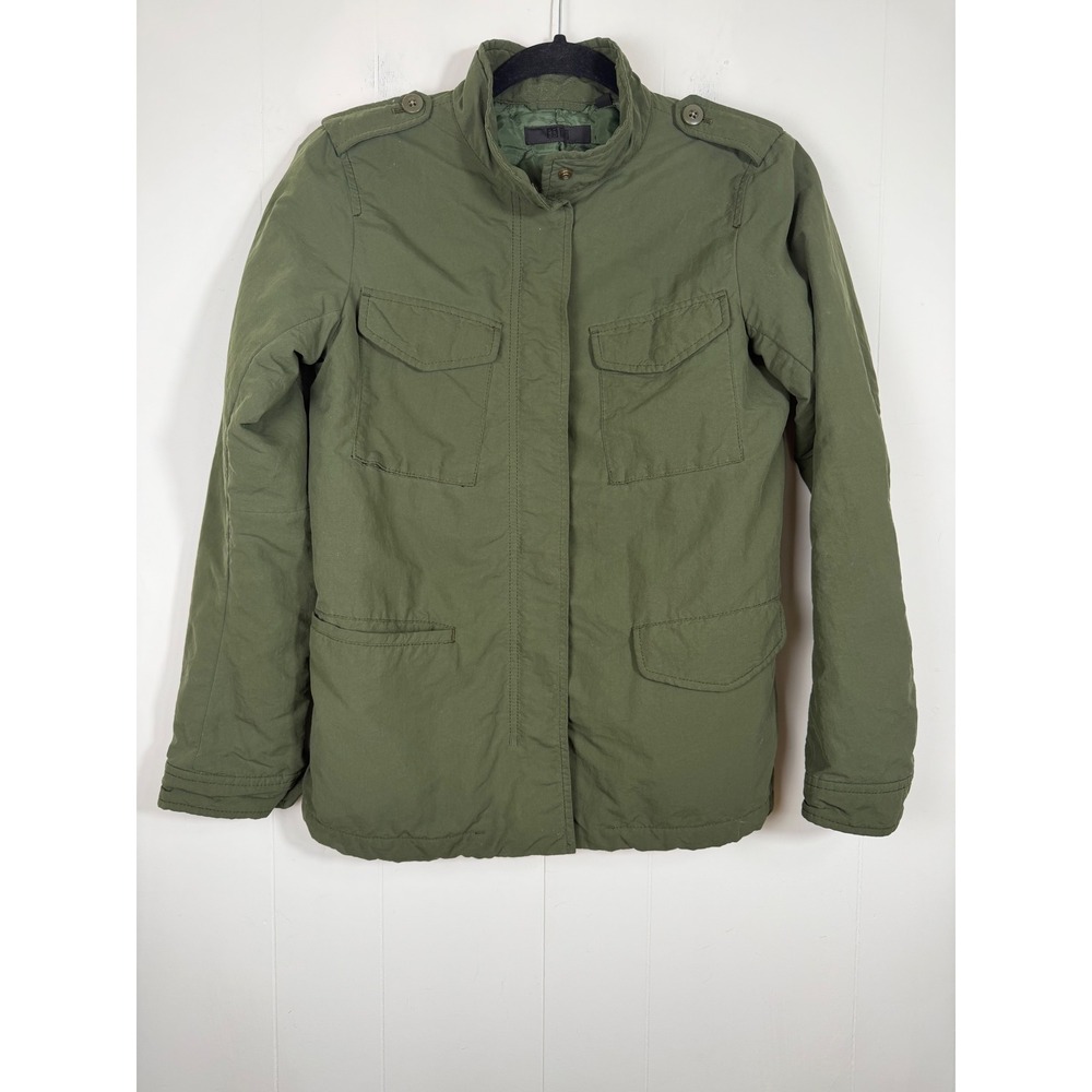 Uniqlo Olive Green Utility Field Jacket Quilted Lining Size 6/Small Gorpcore
